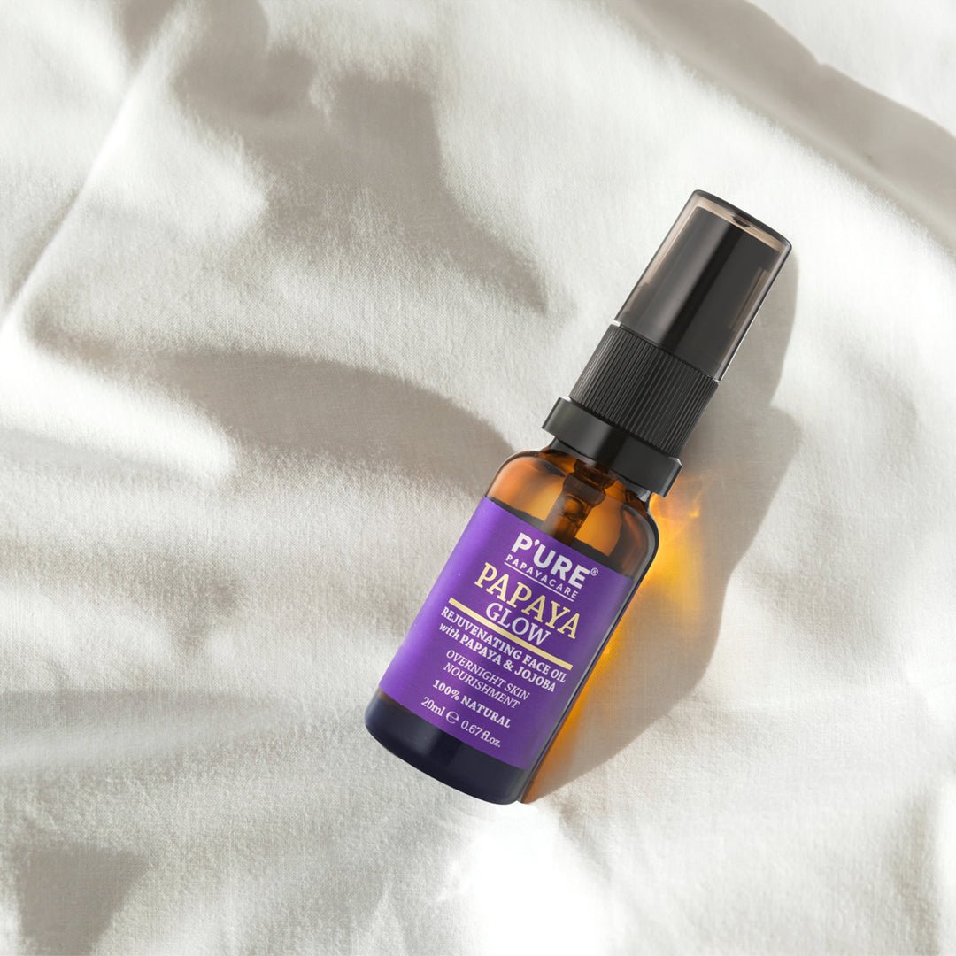 Natural Overnight Face Oil 20ml Papaya Glow Non - Comedogenic Facial Oil - P'URE Papayacare Natural & Organic skin care