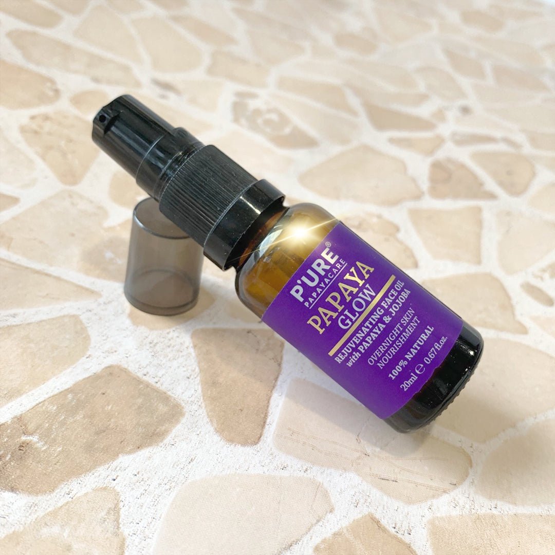 Natural Overnight Face Oil 20ml Papaya Glow Non - Comedogenic Facial Oil - P'URE Papayacare Natural & Organic skin care