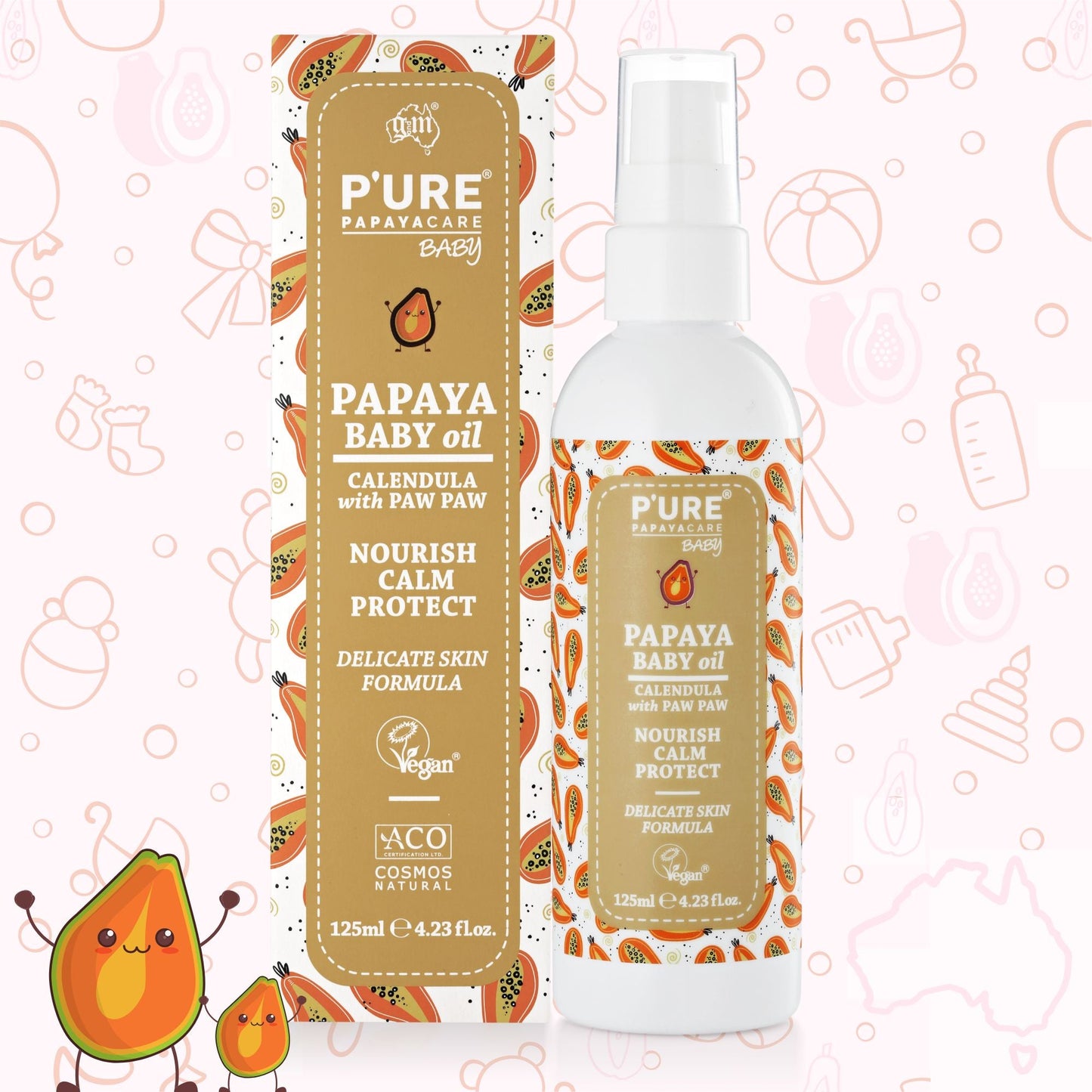 Natural Paw Paw Baby Oil 125ml - P'URE Papayacare Natural & Organic skin care