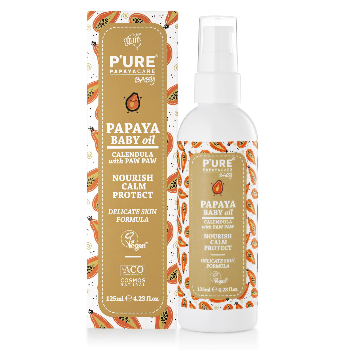 Natural Paw Paw Baby Oil 125ml - P'URE Papayacare Natural & Organic skin care
