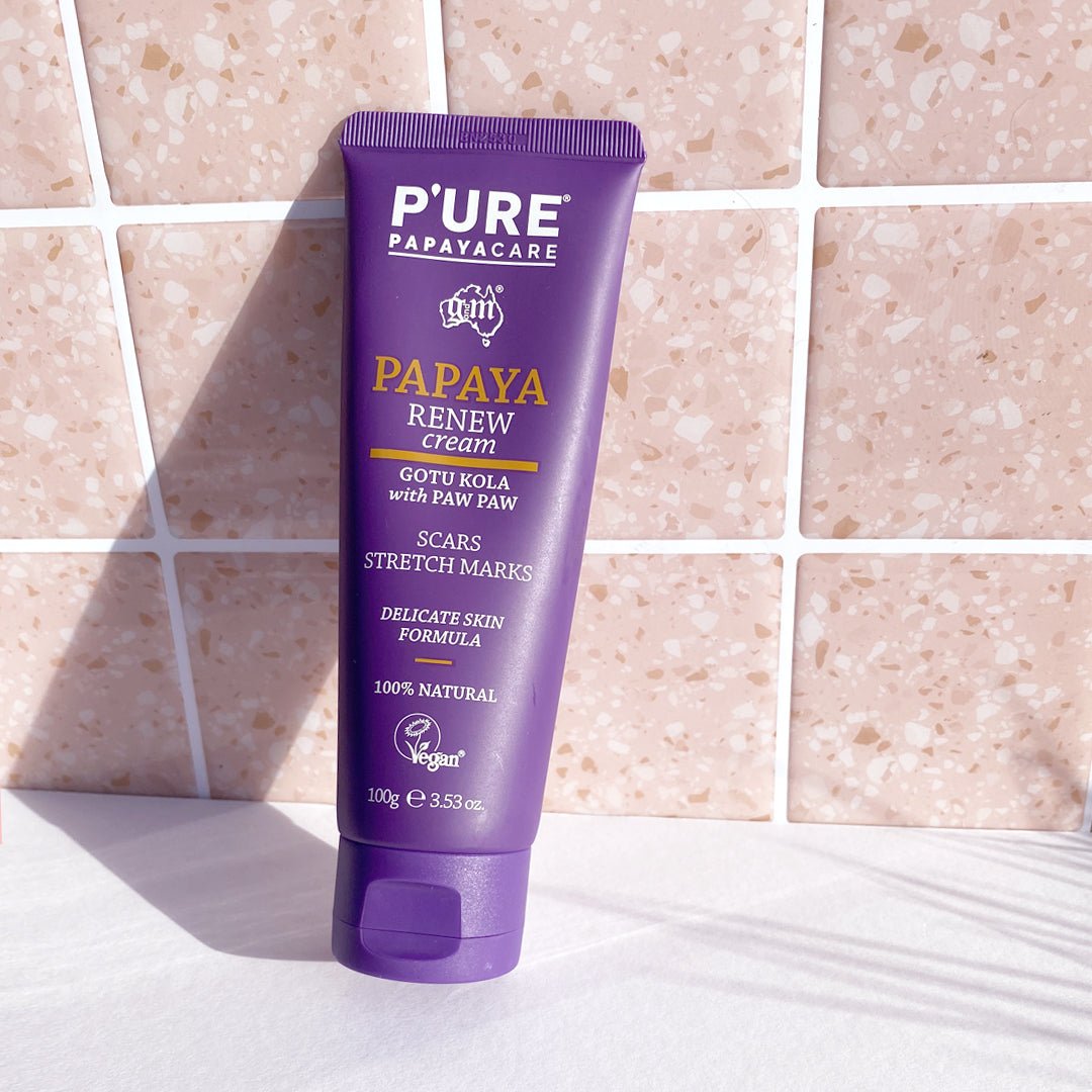 Natural Stretch Mark Cream & Scar Removal Cream Renew 100ml - P'URE Papayacare Natural & Organic skin care