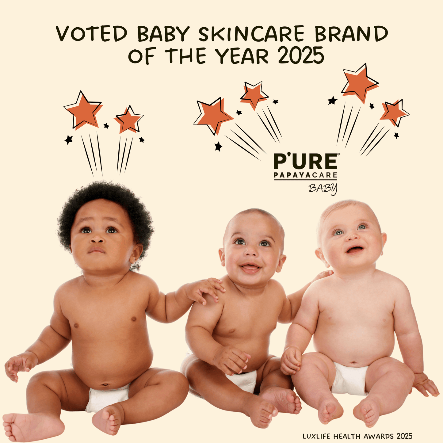 Organic Natural Paw Paw Baby Balm for Dry Skin, Cradle Cap & Nappy Rash 50g Baby Ezema & Dry Skin Balm - P'URE Papayacare Natural & Organic skin care