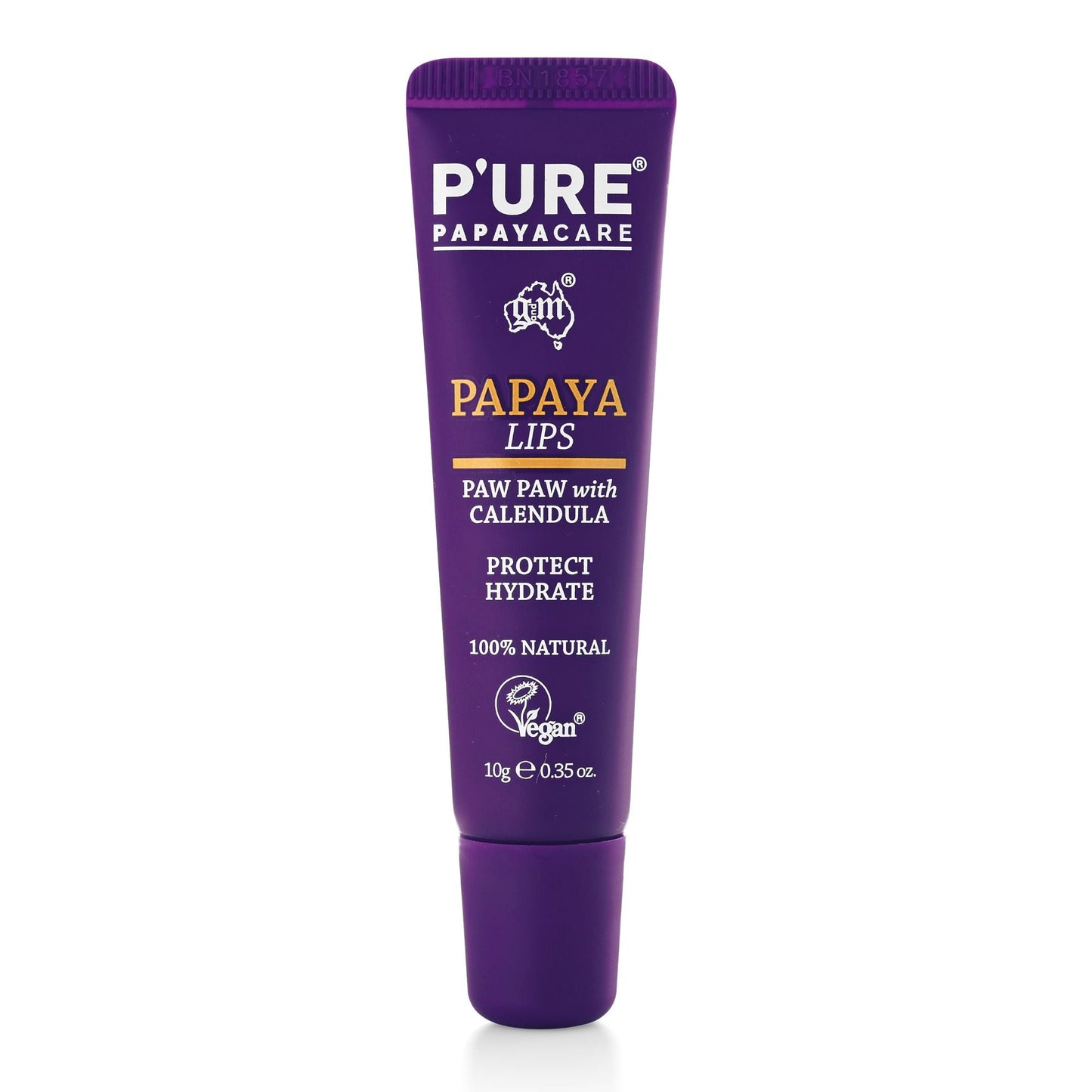 Paw Paw Lip Balm 10g Natural & Vegan Lip Balm for Dry Lips - P'URE Papayacare Natural & Organic skin care