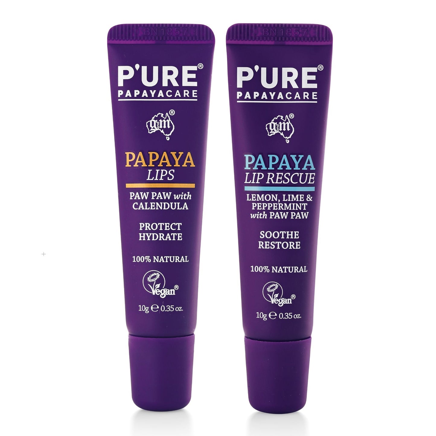Paw Paw Lip Balm 10g Natural & Vegan Lip Balm for Dry Lips - P'URE Papayacare Natural & Organic skin care