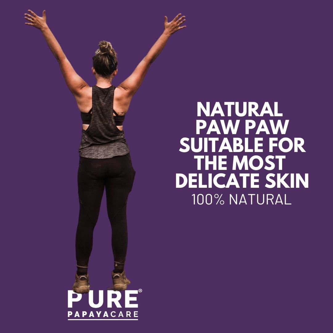 Paw Paw Natural Balm 100g Natural Skin Repair for Dry, Cracked, Damaged & Eczema Prone Skin - P'URE Papayacare Natural & Organic skin care