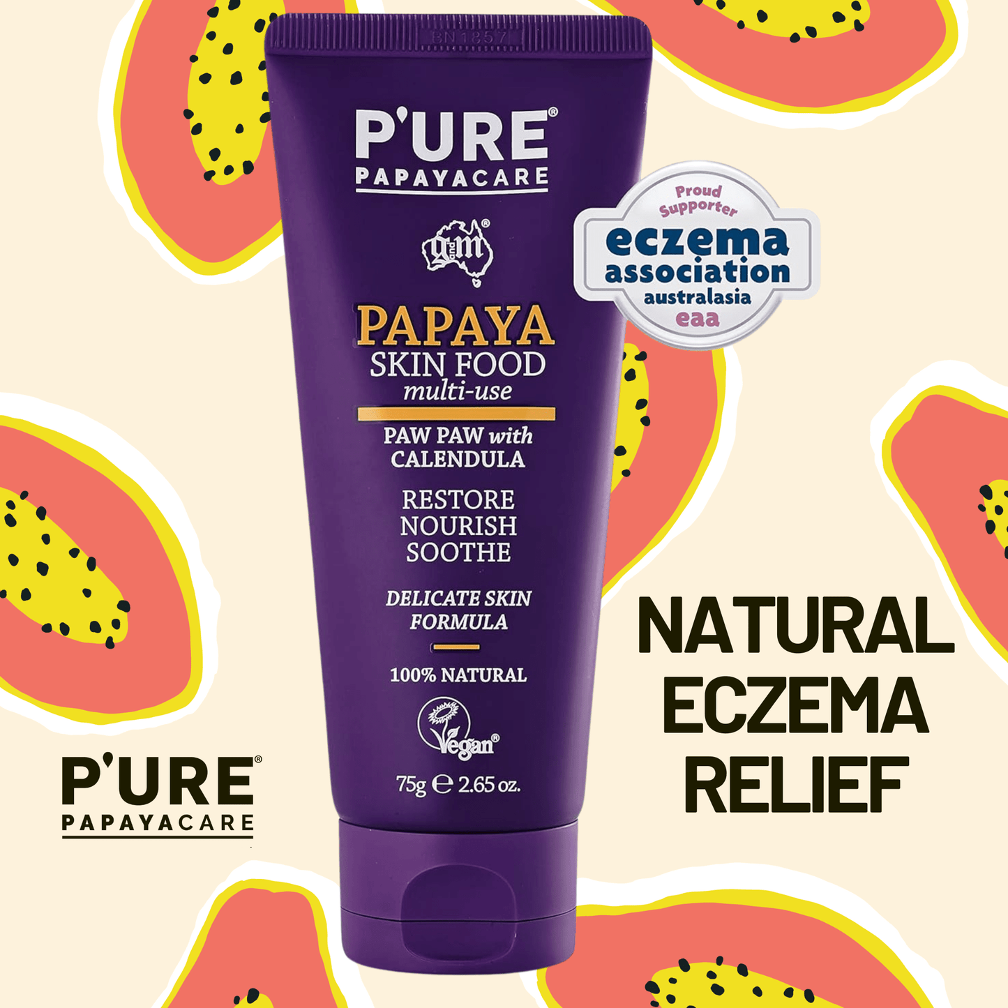 Paw Paw Skin Food 75g Natural Dry Skin Lotion & Eczema Balm - P'URE Papayacare Natural & Organic skin care