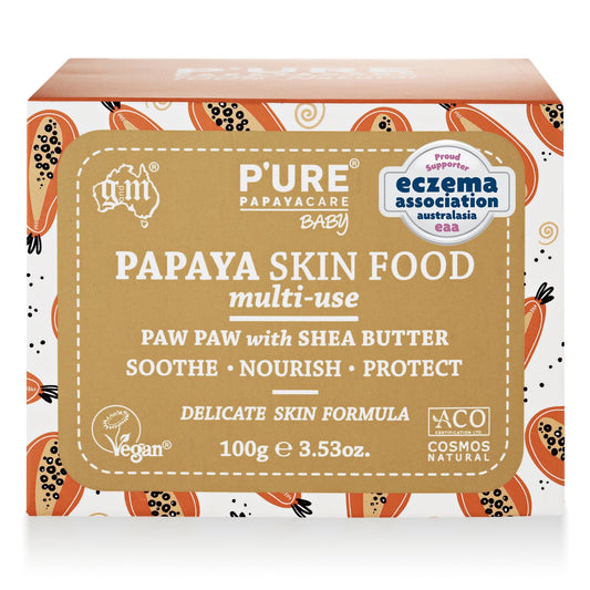 Baby Dry Skin, Nappy Rash, Cradle Cap Treatment 100g Papaya Skin Food - P'URE Papayacare Natural & Organic skin care