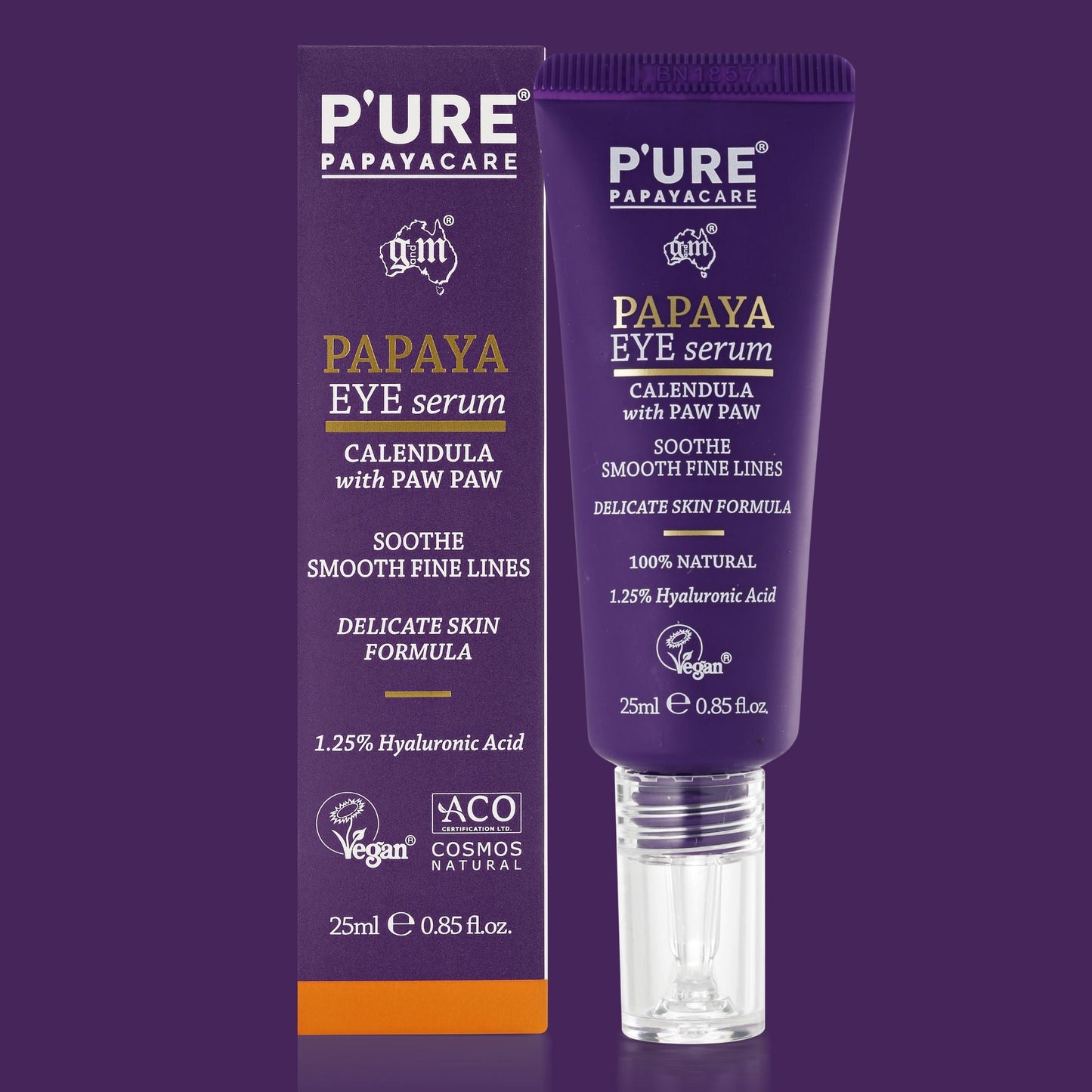 Natural Paw Paw Eye Serum 25ml Serum for Tired Eyes & Fine Lines - P'URE Papayacare Natural & Organic skin care
